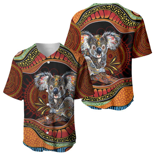 Indigenous Koala Australia Baseball Jersey Australian Aboriginal Art Proud