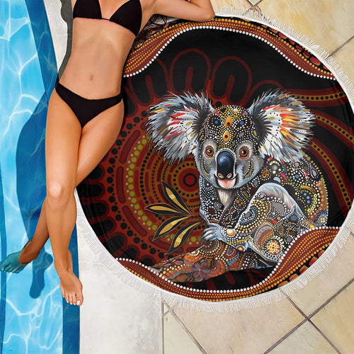Indigenous Koala Australia Beach Blanket Australian Aboriginal Art Proud