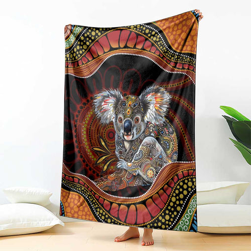Indigenous Koala Australia Blanket Australian Aboriginal Art Proud