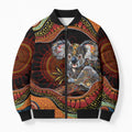Indigenous Koala Australia Bomber Puffer Jacket Australian Aboriginal Art Proud