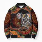Indigenous Koala Australia Bomber Puffer Jacket Australian Aboriginal Art Proud