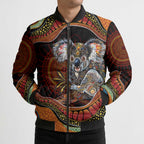 Indigenous Koala Australia Bomber Puffer Jacket Australian Aboriginal Art Proud