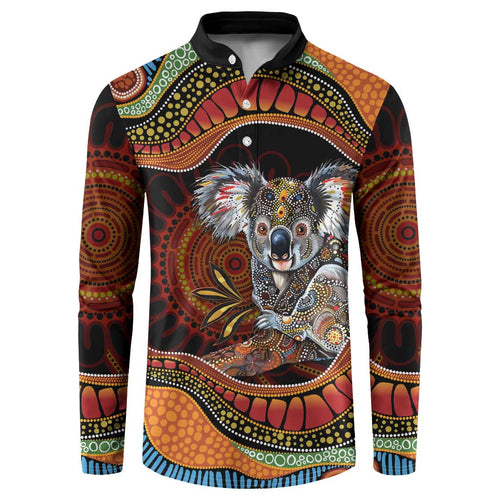 Indigenous Koala Australia Button Sweatshirt Australian Aboriginal Art Proud