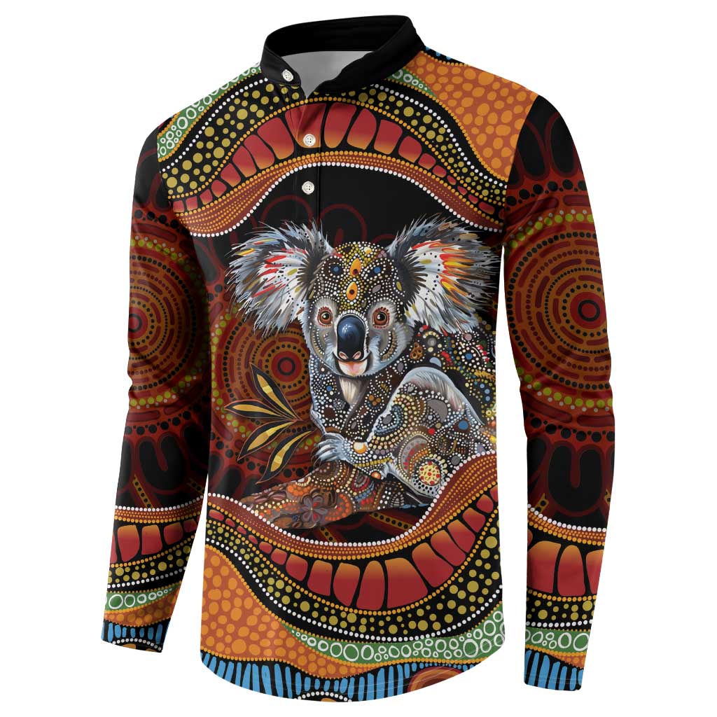 Indigenous Koala Australia Button Sweatshirt Australian Aboriginal Art Proud