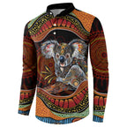 Indigenous Koala Australia Button Sweatshirt Australian Aboriginal Art Proud