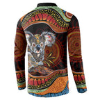 Indigenous Koala Australia Button Sweatshirt Australian Aboriginal Art Proud
