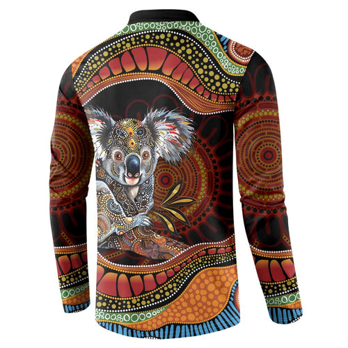 Indigenous Koala Australia Button Sweatshirt Australian Aboriginal Art Proud