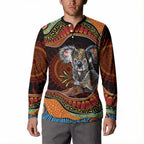 Indigenous Koala Australia Button Sweatshirt Australian Aboriginal Art Proud