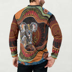 Indigenous Koala Australia Button Sweatshirt Australian Aboriginal Art Proud