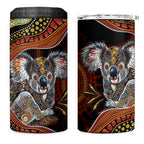 Indigenous Koala Australia 4 in 1 Can Cooler Tumbler Australian Aboriginal Art Proud