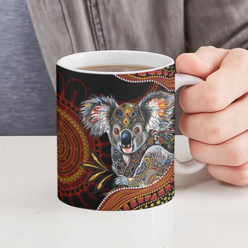 Indigenous Koala Australia Ceramic Mug Australian Aboriginal Art Proud