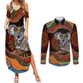 Indigenous Koala Australia Couples Matching Summer Maxi Dress and Long Sleeve Button Shirt Australian Aboriginal Art Proud