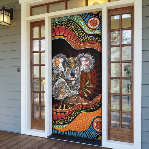 Indigenous Koala Australia Door Cover Australian Aboriginal Art Proud