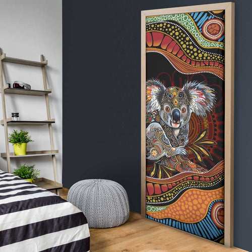 Indigenous Koala Australia Door Cover Australian Aboriginal Art Proud