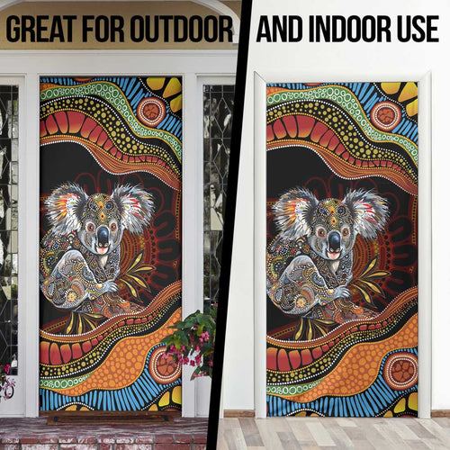 Indigenous Koala Australia Door Cover Australian Aboriginal Art Proud