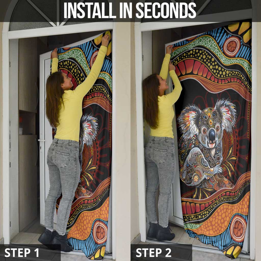 Indigenous Koala Australia Door Cover Australian Aboriginal Art Proud