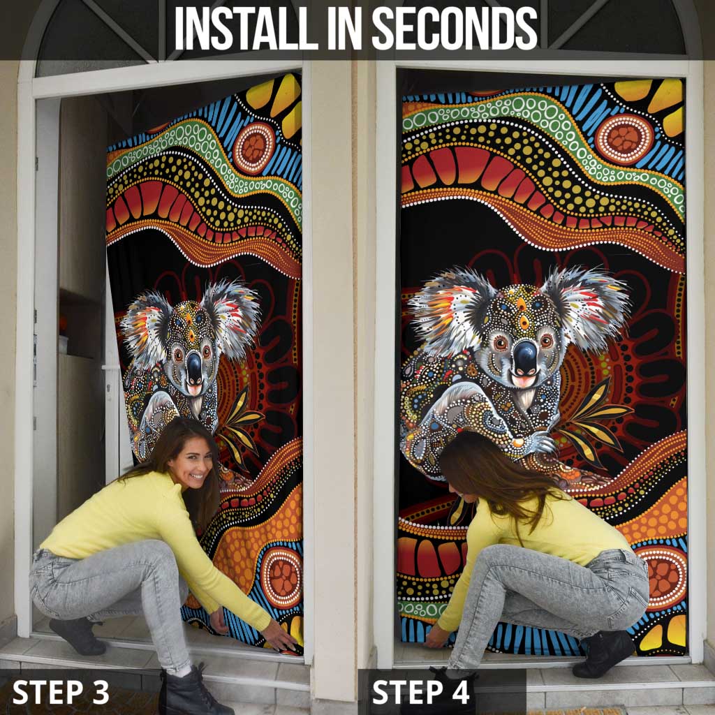Indigenous Koala Australia Door Cover Australian Aboriginal Art Proud