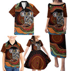 Indigenous Koala Australia Family Matching Puletasi and Hawaiian Shirt Australian Aboriginal Art Proud