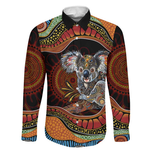 Indigenous Koala Australia Family Matching Summer Maxi Dress and Hawaiian Shirt Australian Aboriginal Art Proud