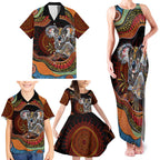 Indigenous Koala Australia Family Matching Tank Maxi Dress and Hawaiian Shirt Australian Aboriginal Art Proud