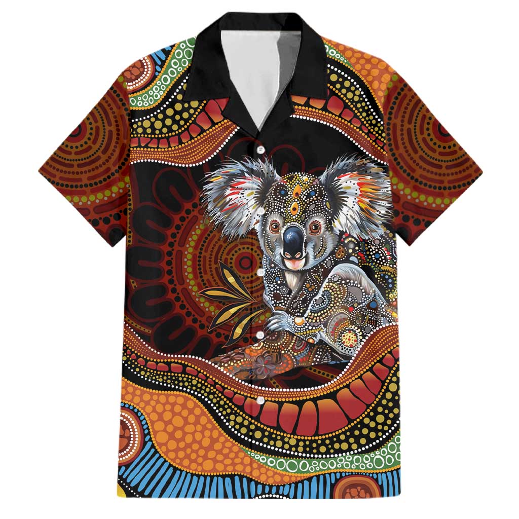 Indigenous Koala Australia Family Matching Tank Maxi Dress and Hawaiian Shirt Australian Aboriginal Art Proud