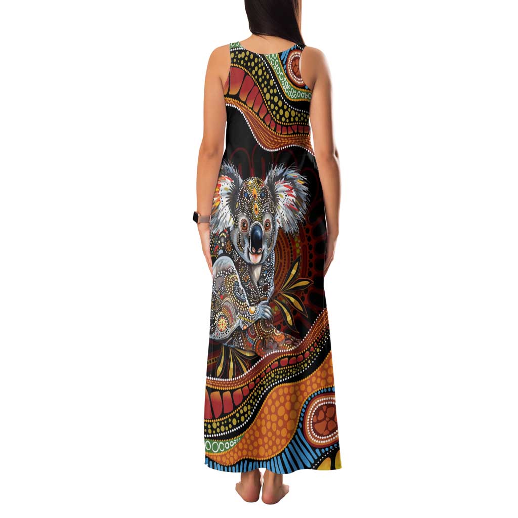 Indigenous Koala Australia Family Matching Tank Maxi Dress and Hawaiian Shirt Australian Aboriginal Art Proud