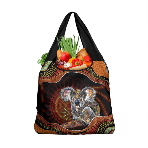 Indigenous Koala Australia Grocery Bag Australian Aboriginal Art Proud