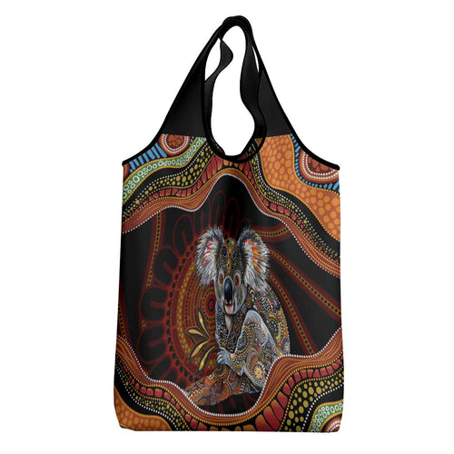 Indigenous Koala Australia Grocery Bag Australian Aboriginal Art Proud
