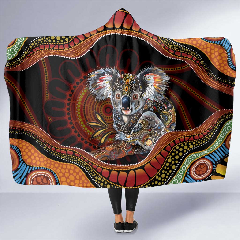 Indigenous Koala Australia Hooded Blanket Australian Aboriginal Art Proud