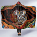 Indigenous Koala Australia Hooded Blanket Australian Aboriginal Art Proud