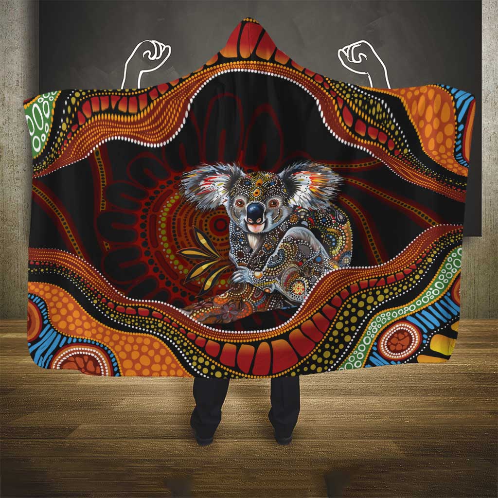 Indigenous Koala Australia Hooded Blanket Australian Aboriginal Art Proud