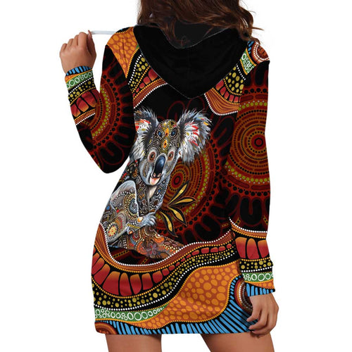 Indigenous Koala Australia Hoodie Dress Australian Aboriginal Art Proud