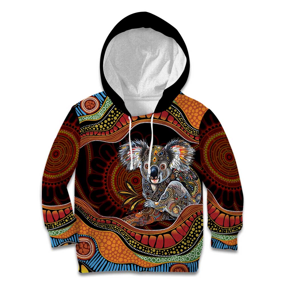 Indigenous Koala Australia Kid Hoodie Australian Aboriginal Art Proud