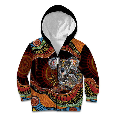 Indigenous Koala Australia Kid Hoodie Australian Aboriginal Art Proud