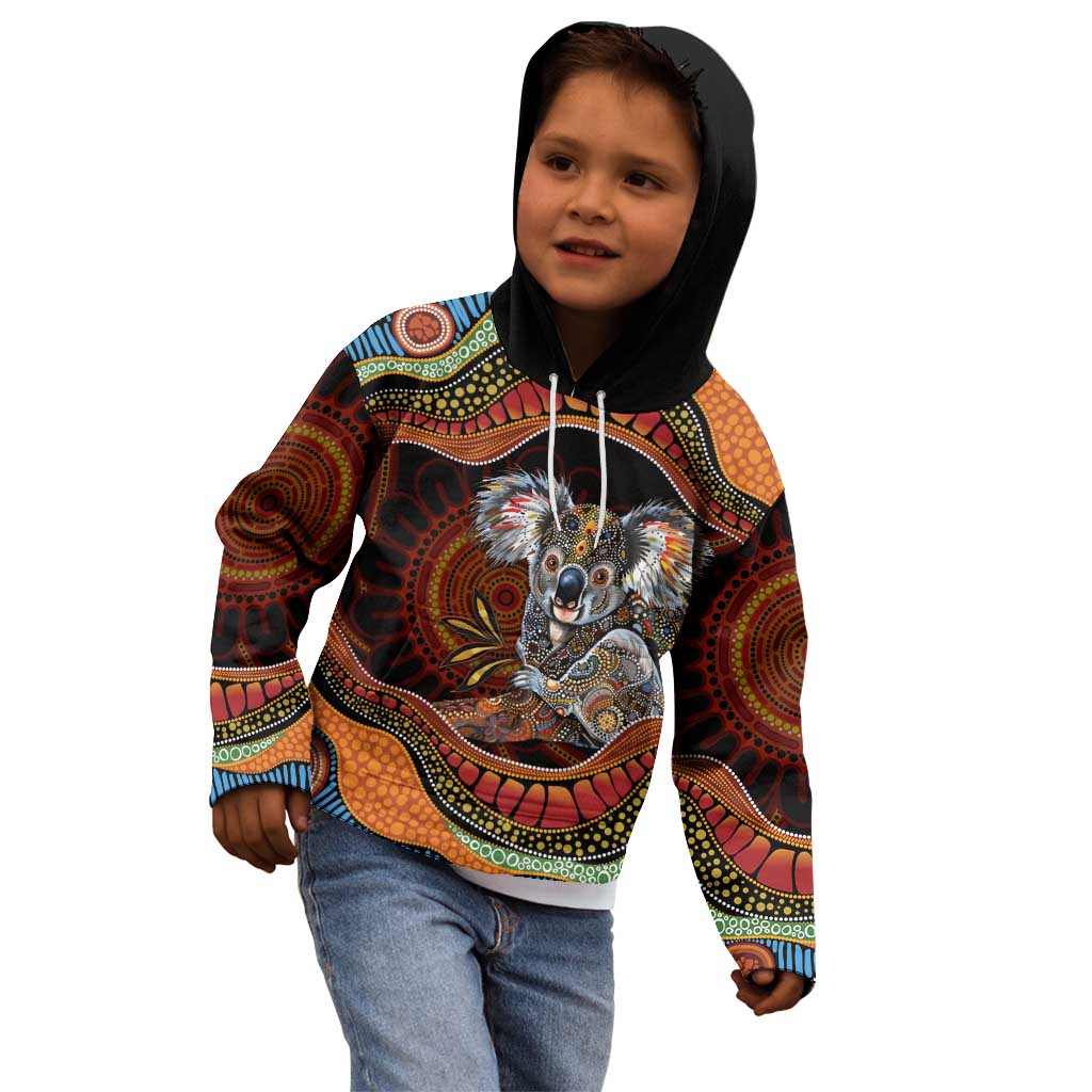 Indigenous Koala Australia Kid Hoodie Australian Aboriginal Art Proud