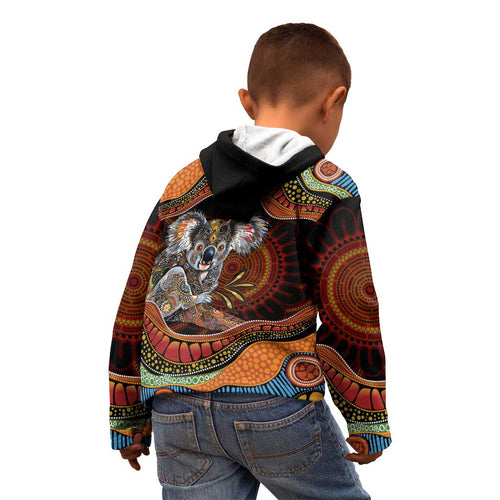 Indigenous Koala Australia Kid Hoodie Australian Aboriginal Art Proud