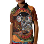 Indigenous Koala Australia Kid Polo Shirt Australian Aboriginal Art Proud