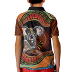 Indigenous Koala Australia Kid Polo Shirt Australian Aboriginal Art Proud