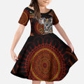 Indigenous Koala Australia Kid Short Sleeve Dress Australian Aboriginal Art Proud
