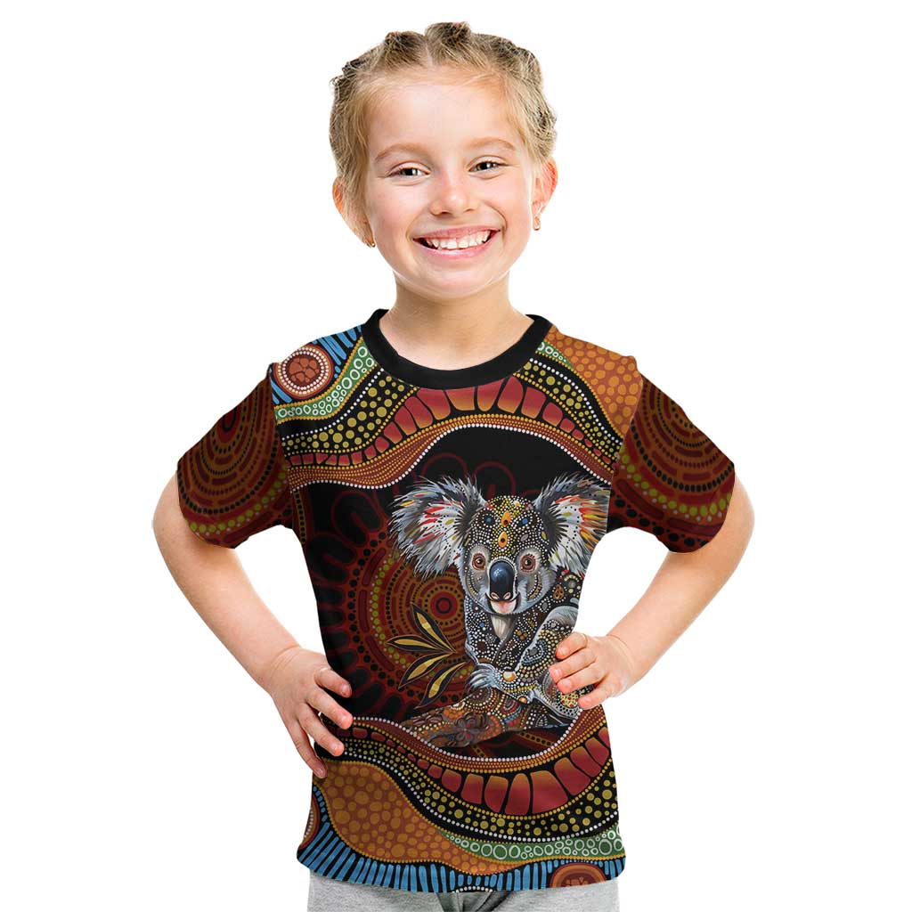 Indigenous Koala Australia Kid T Shirt Australian Aboriginal Art Proud
