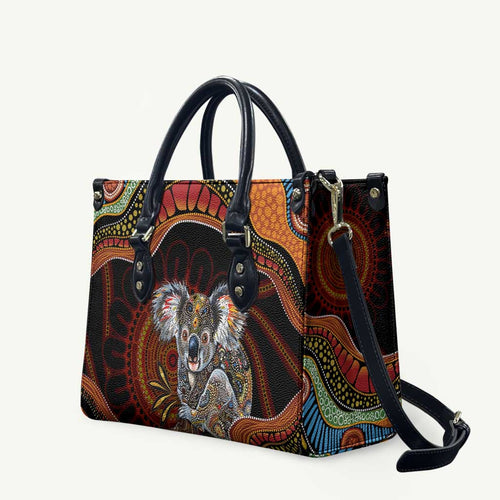 Indigenous Koala Australia Leather Bag Australian Aboriginal Art Proud