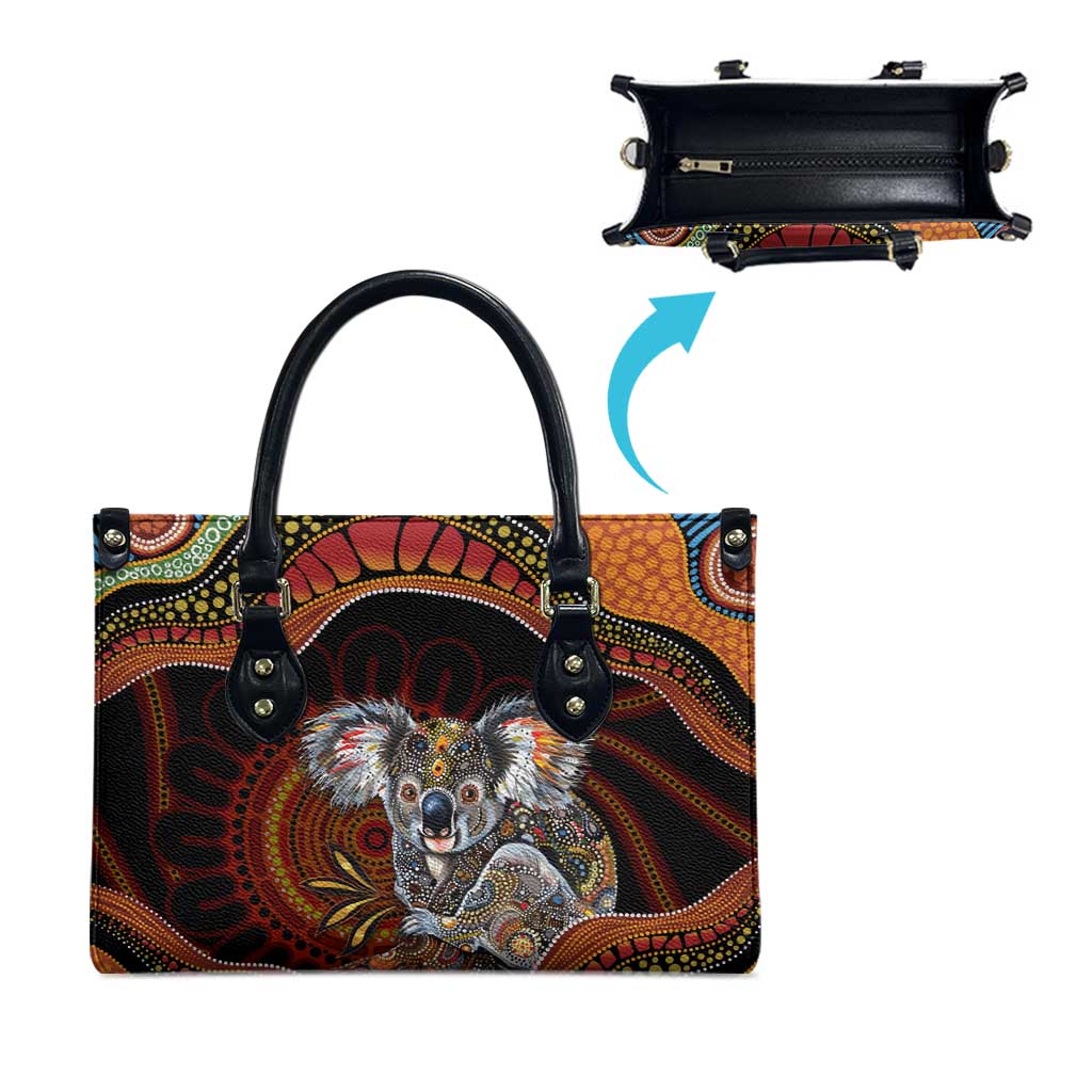 Indigenous Koala Australia Leather Bag Australian Aboriginal Art Proud