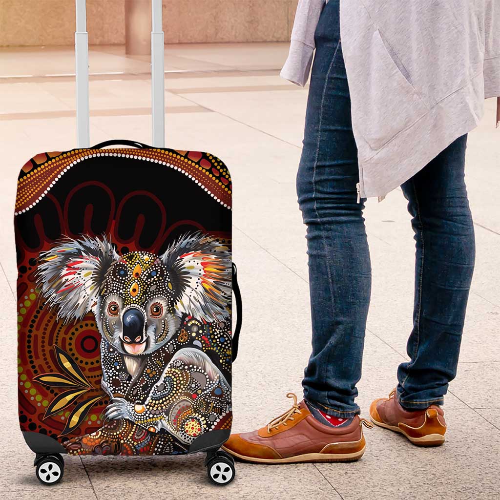 Indigenous Koala Australia Luggage Cover Australian Aboriginal Art Proud