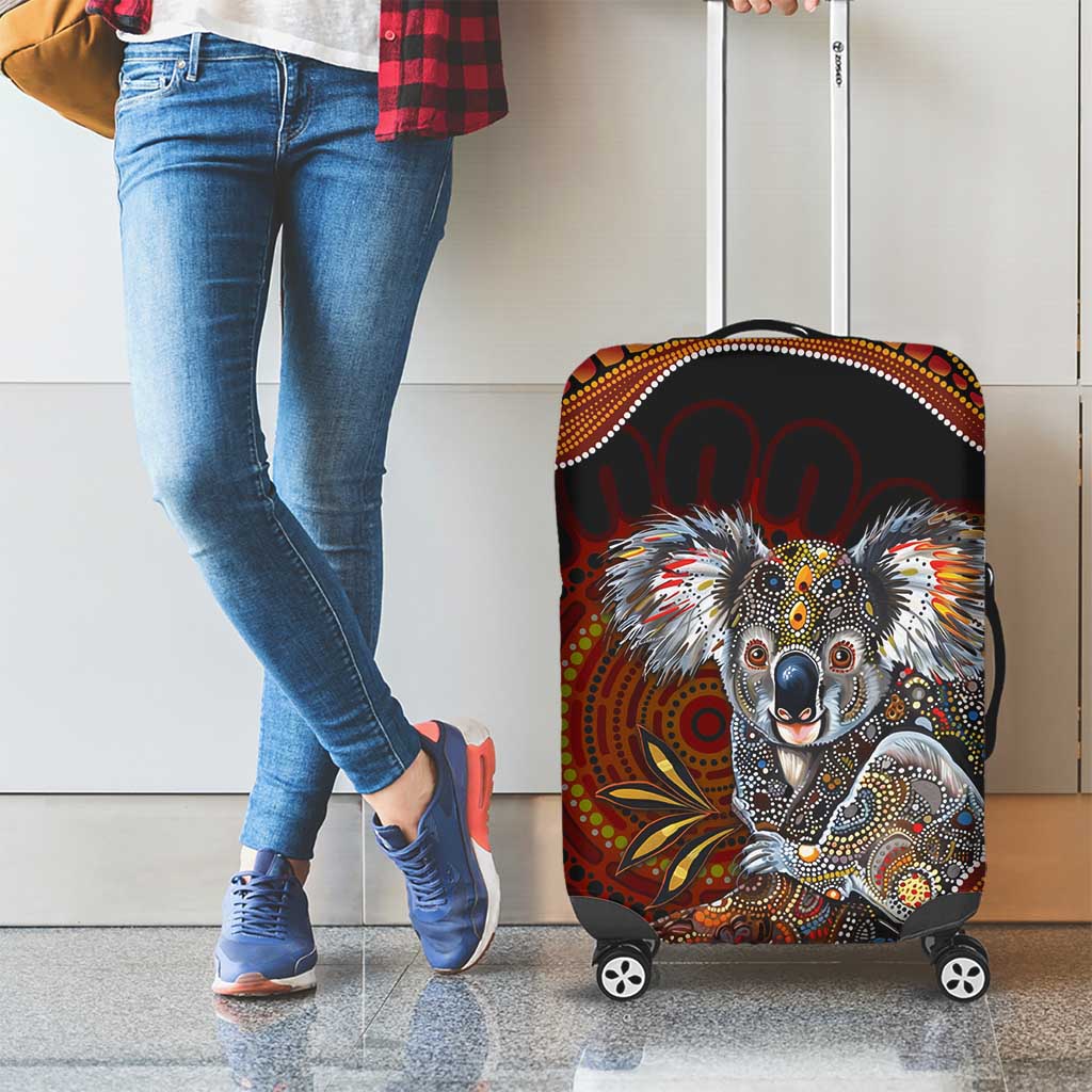 Indigenous Koala Australia Luggage Cover Australian Aboriginal Art Proud