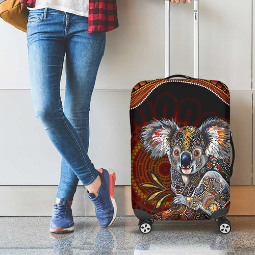 Indigenous Koala Australia Luggage Cover Australian Aboriginal Art Proud