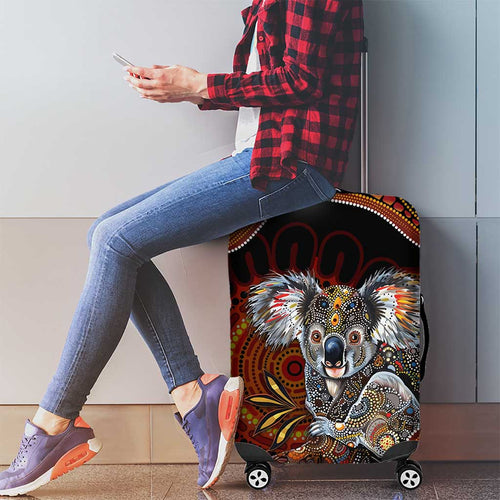 Indigenous Koala Australia Luggage Cover Australian Aboriginal Art Proud