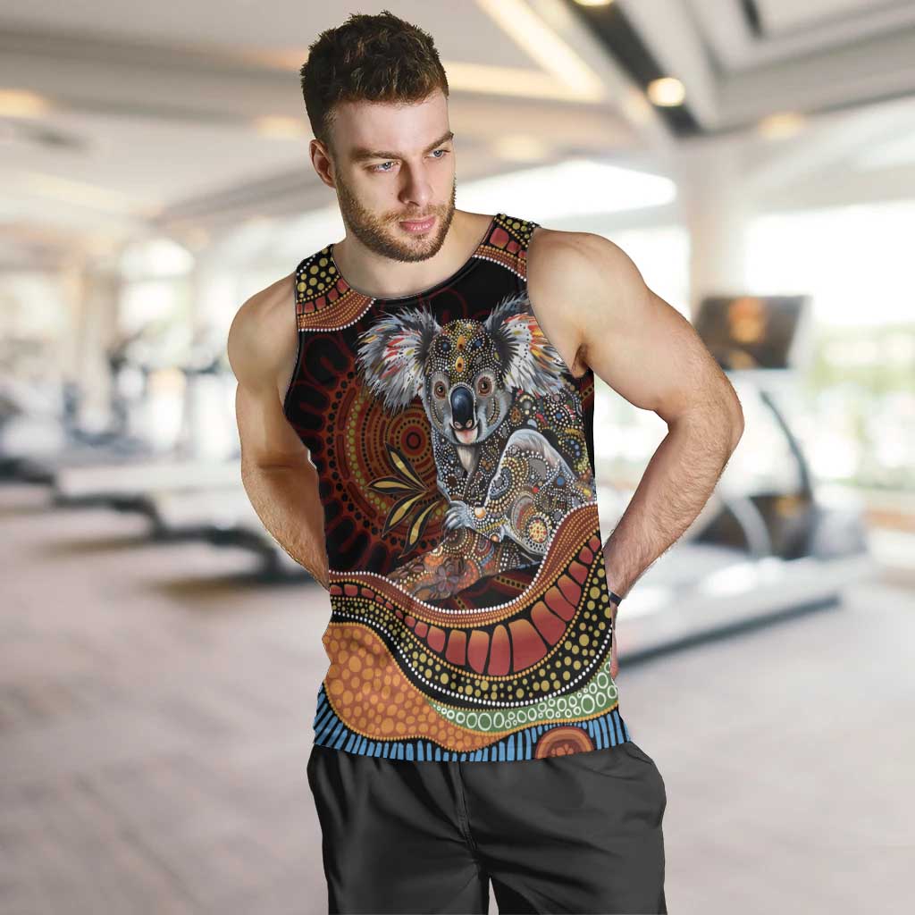 Indigenous Koala Australia Men Tank Top Australian Aboriginal Art Proud