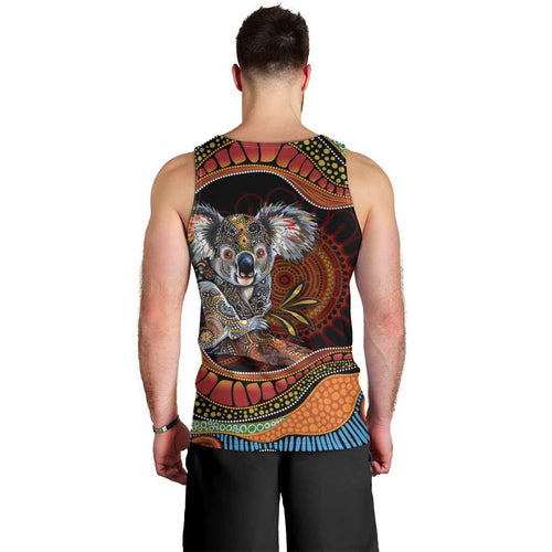 Indigenous Koala Australia Men Tank Top Australian Aboriginal Art Proud