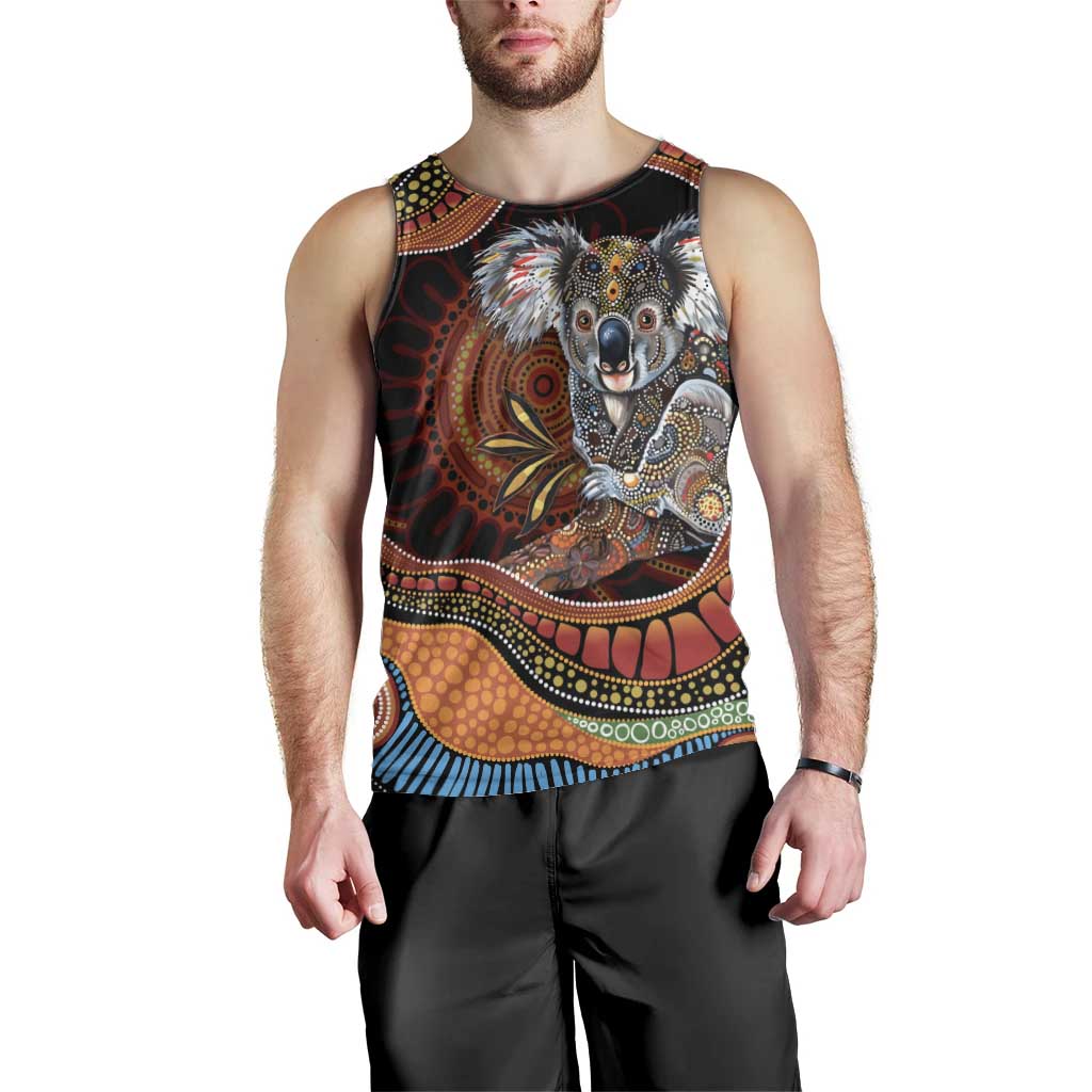 Indigenous Koala Australia Men Tank Top Australian Aboriginal Art Proud