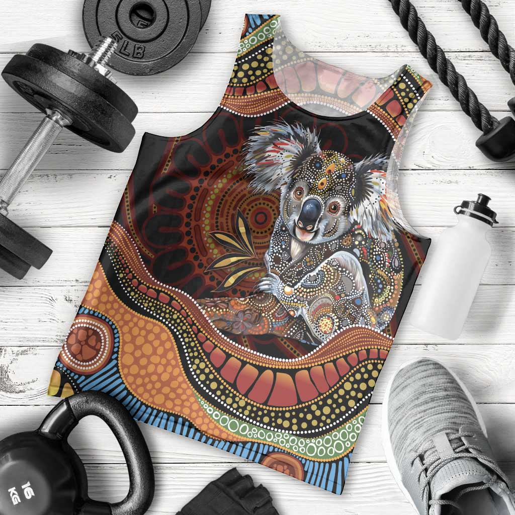 Indigenous Koala Australia Men Tank Top Australian Aboriginal Art Proud